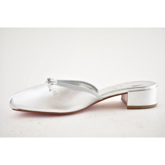 Christian Louboutin Mimiflirt 30 Silver Ballet Ballerina Slide Heel Mule 40 - Picture 13 of 16